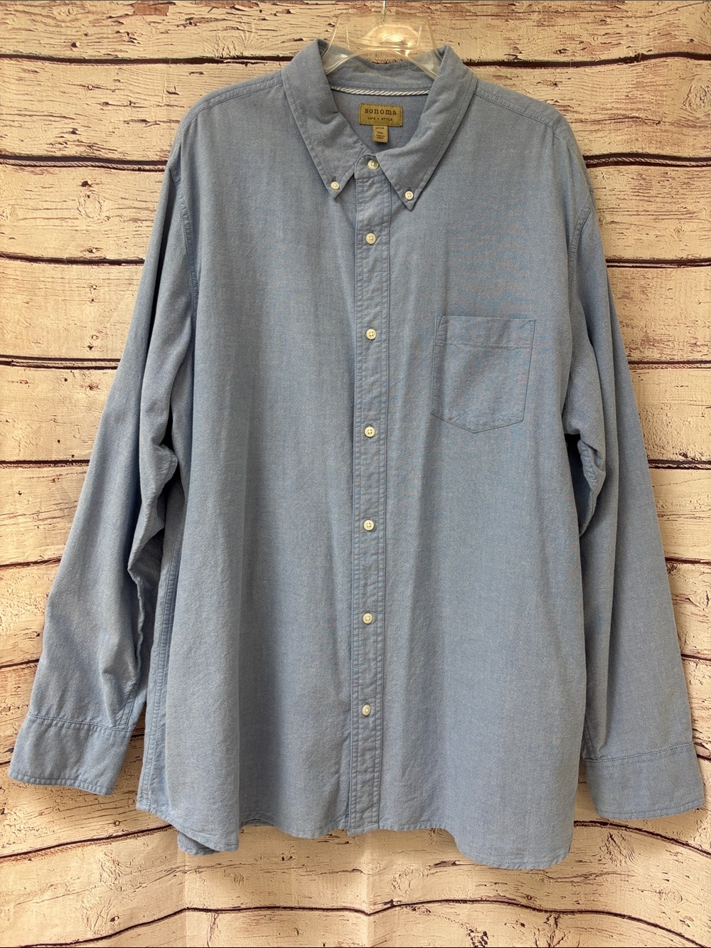 Sonoma Men's Light Blue Casual Button-Down Shirt